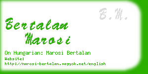 bertalan marosi business card